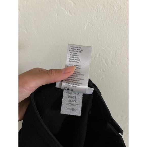 Paige Jeans Women's 27 Black Nellie Clean-Front Denim High Rise Wide Leg - Picture 6 of 6